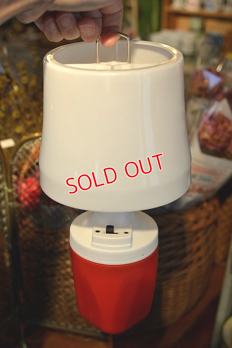 画像7: 70sアメリカンキャンパー ポータブルテーブルランプ/オレンジ (7)