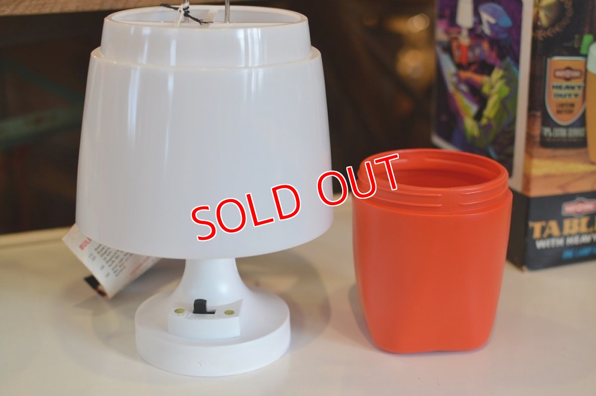 画像5: 70s RAY-O-BACポータブルテーブルランプ/オレンジ (5)