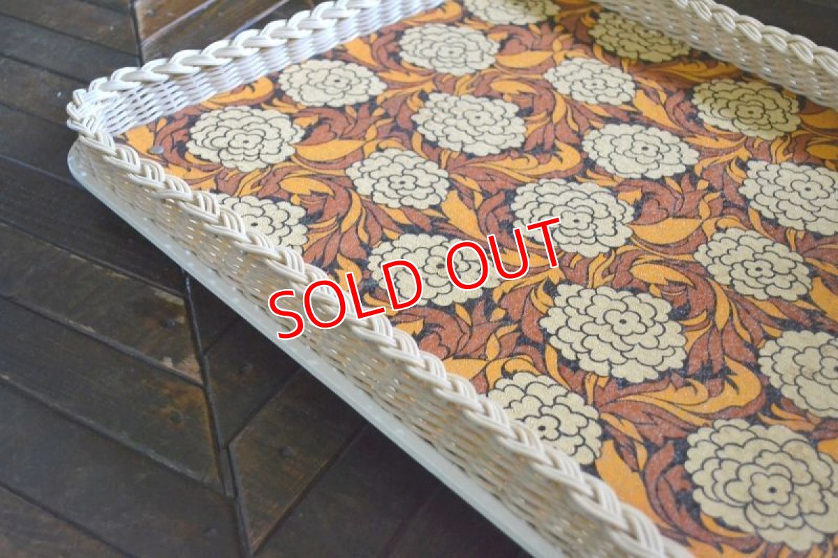 画像8: 70sレトロフラワートレーテーブル (8)