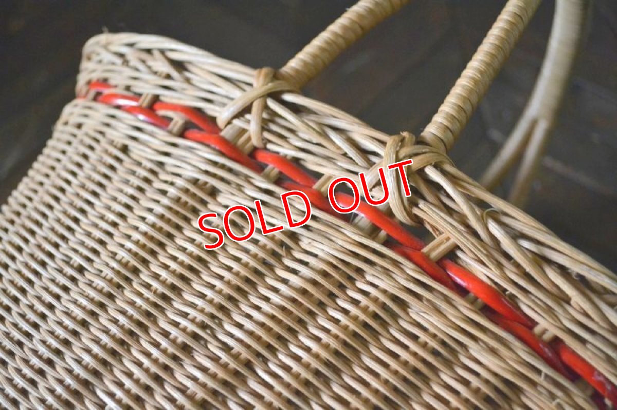 画像10: UKヴィンテージ・ショッピングバスケット/レッドライン (10)