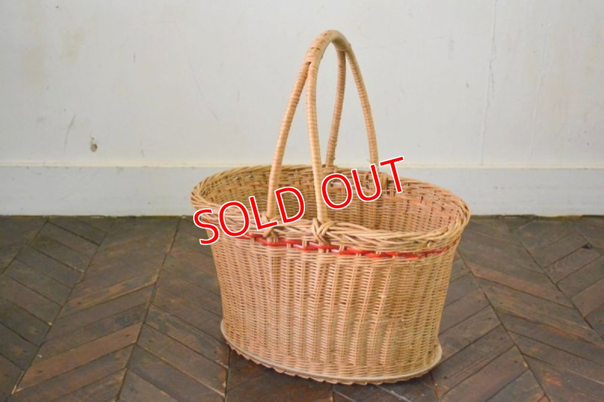 画像2: UKヴィンテージ・ショッピングバスケット/レッドライン (2)