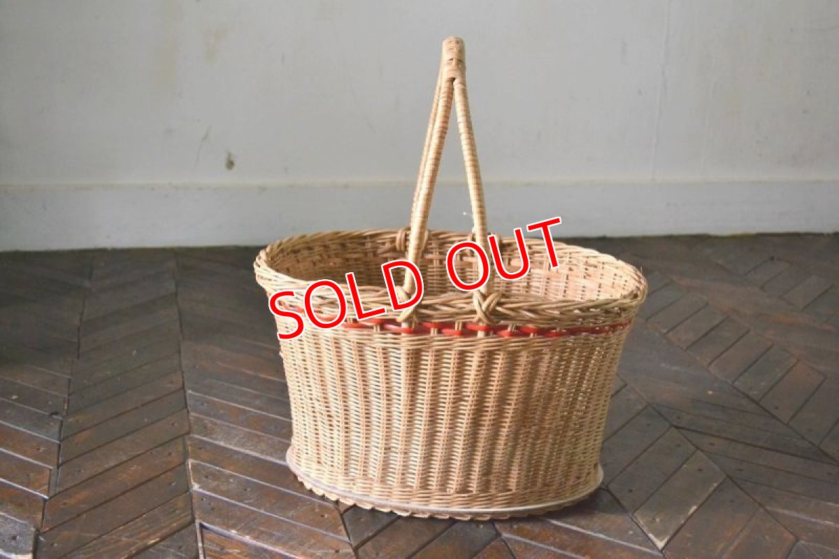 画像4: UKヴィンテージ・ショッピングバスケット/レッドライン (4)