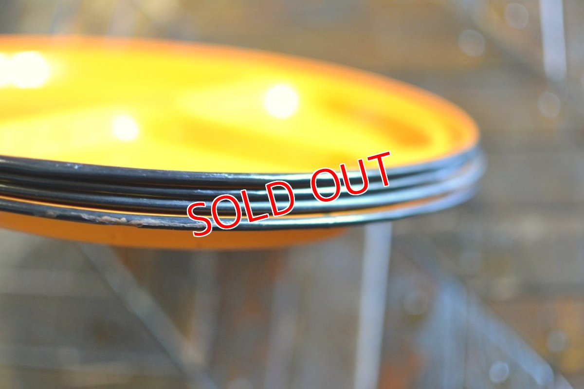 画像5: ＵＳヴィンテージ・スリーコンパートメントホーロープレート/オレンジ (5)