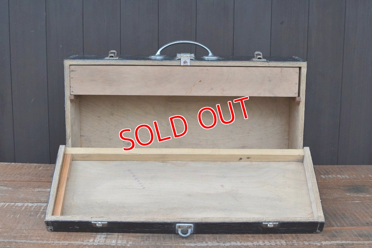画像7: 50s木製ツールボックス/ブラック (7)