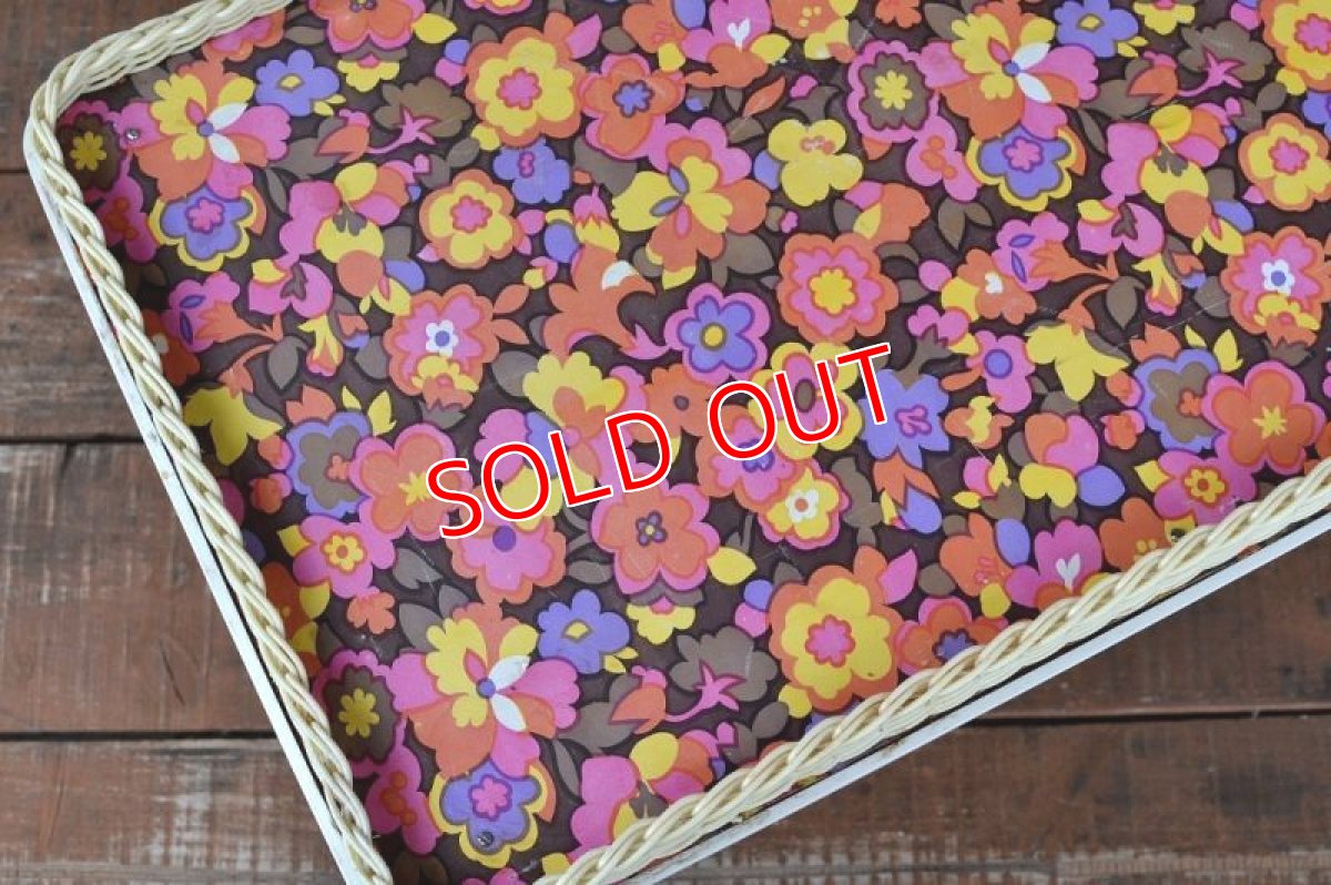 画像3: 80sレトロフラワートレーテーブル (3)