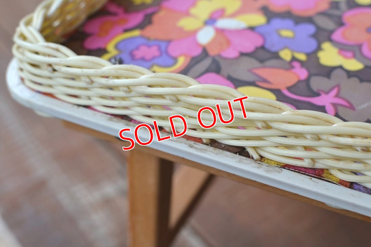 画像5: 80sレトロフラワートレーテーブル (5)