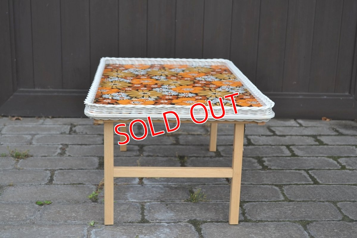 画像9: 70sレトロフラワートレーテーブル/デッドストック！ (9)