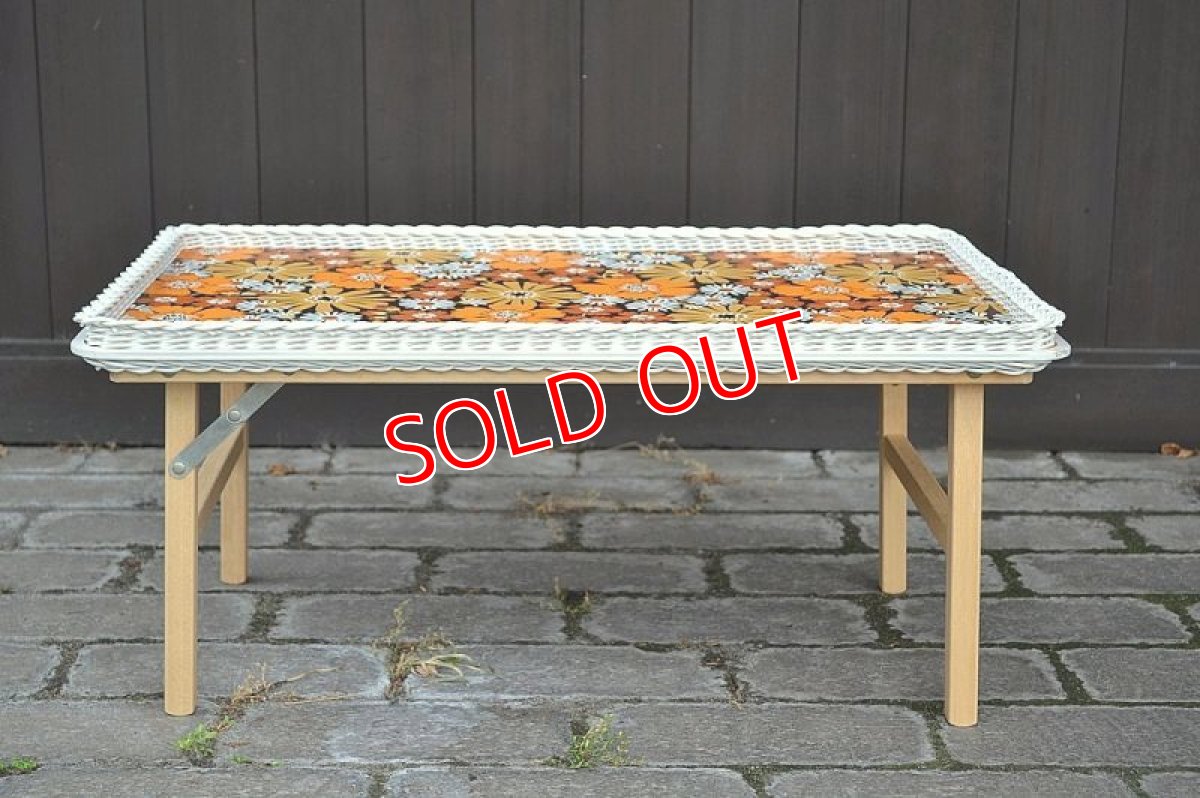 画像2: 70sレトロフラワートレーテーブル/デッドストック！ (2)