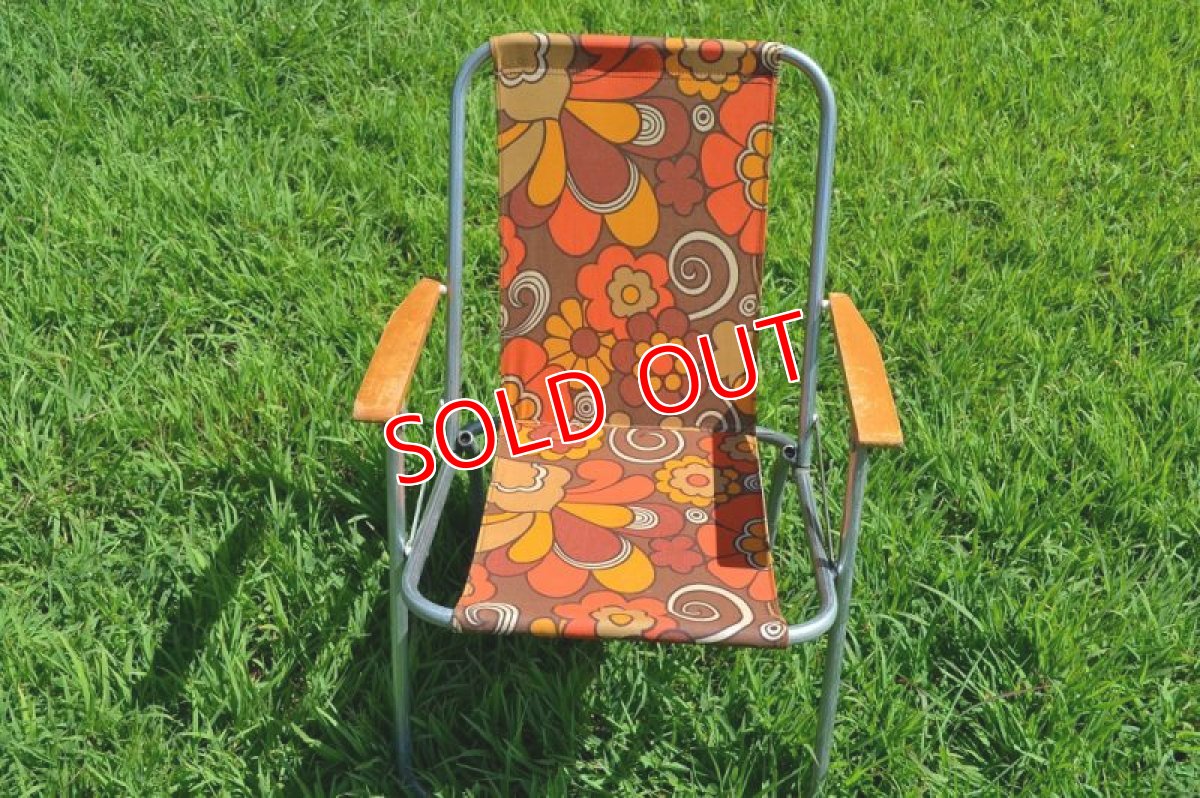 画像2: 70sレトロフラワー・ピクニックチェアＢ (2)