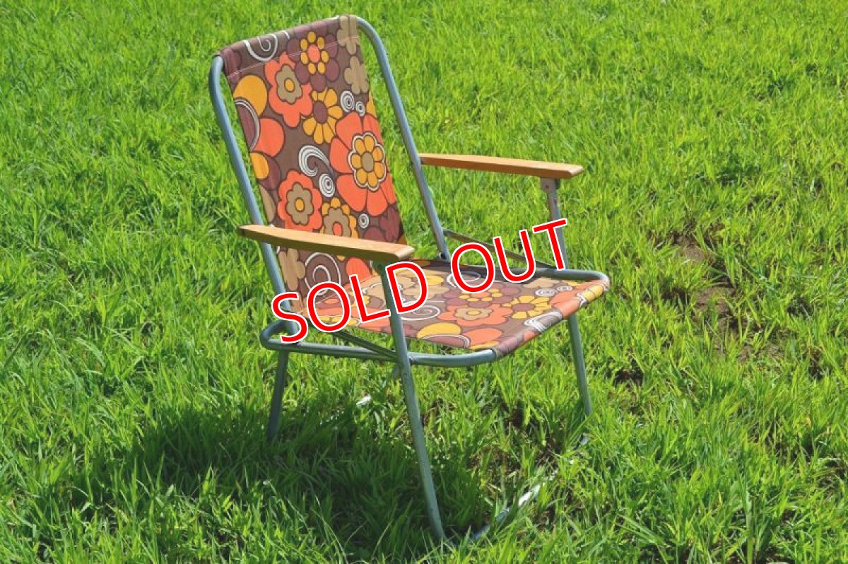 画像2: 70sレトロフラワー・ピクニックチェアＡ (2)
