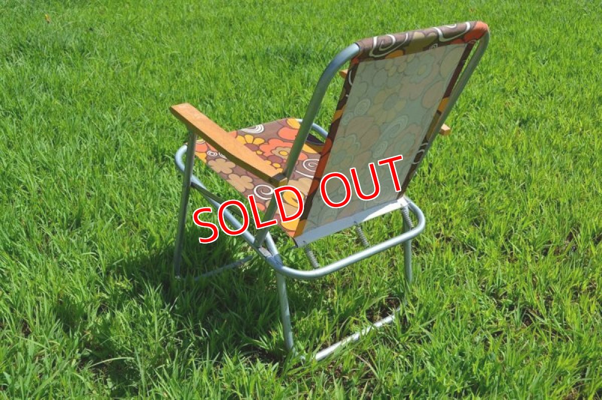 画像5: 70sレトロフラワー・ピクニックチェアＡ (5)