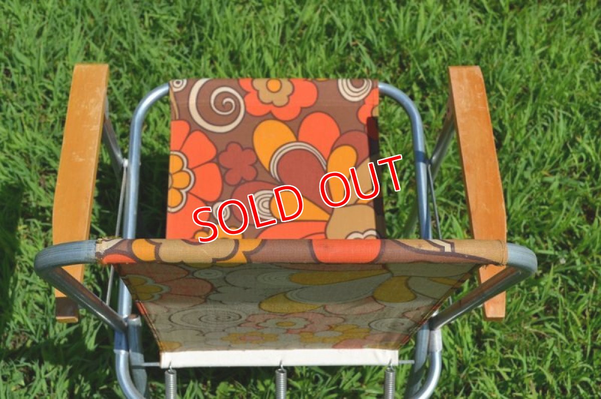 画像5: 70sレトロフラワー・ピクニックチェアＢ (5)