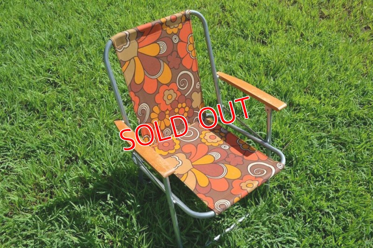 画像3: 70sレトロフラワー・ピクニックチェアＢ (3)