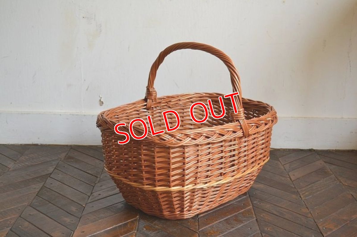 画像2: イギリス・ヴィンテージ ショッピングバスケットＤ (2)