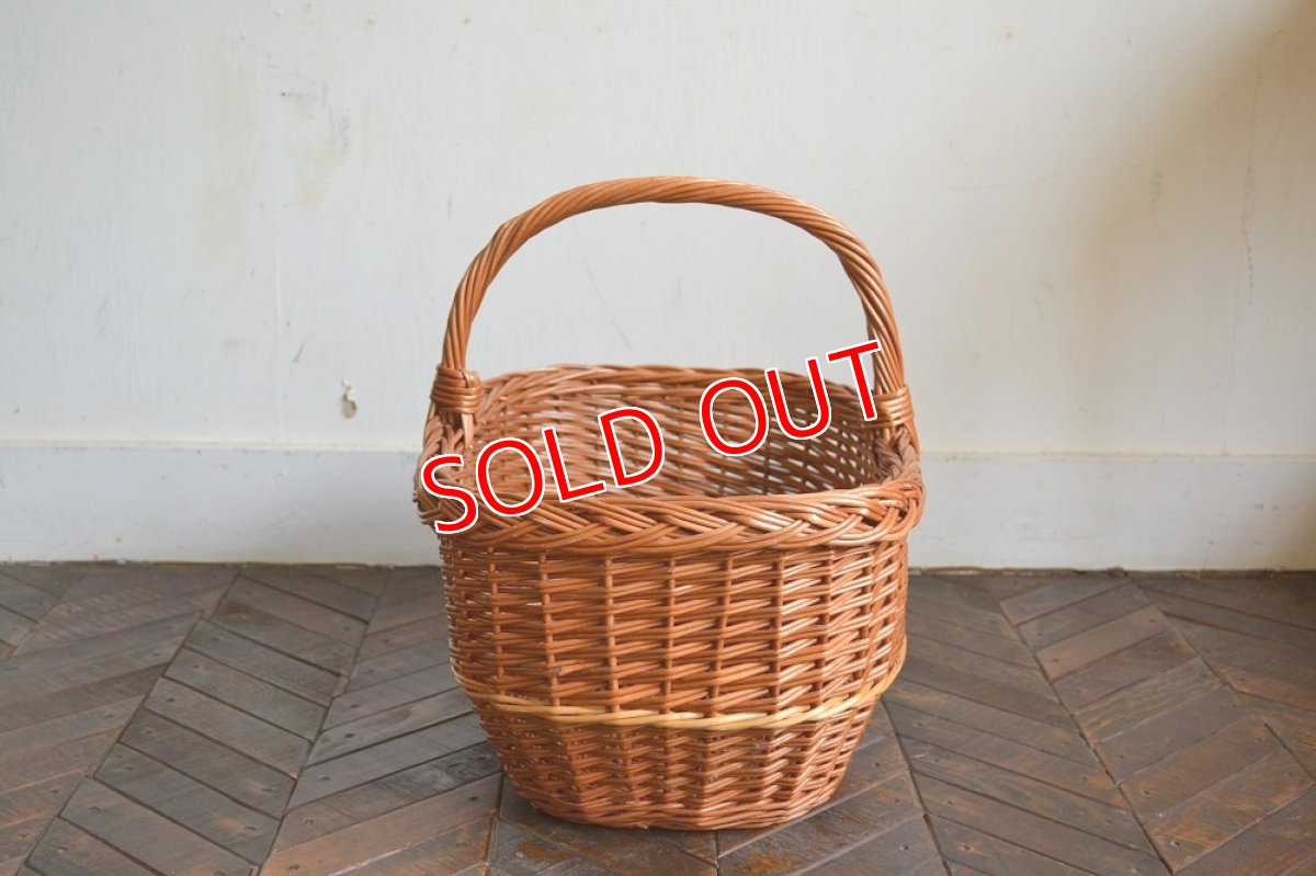 画像3: イギリス・ヴィンテージ ショッピングバスケットＤ (3)