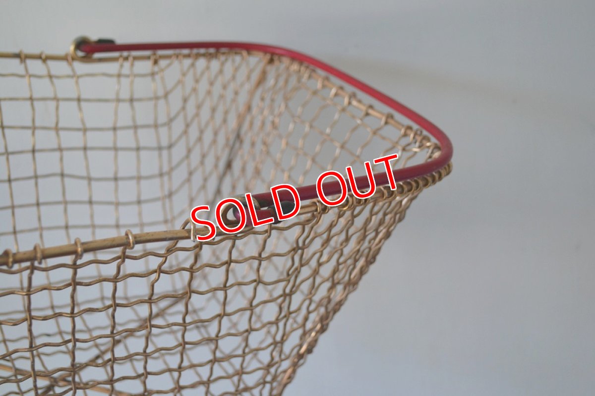 画像5: イギリス・ヴィンテージ  ワイヤーショッピングバスケット (5)