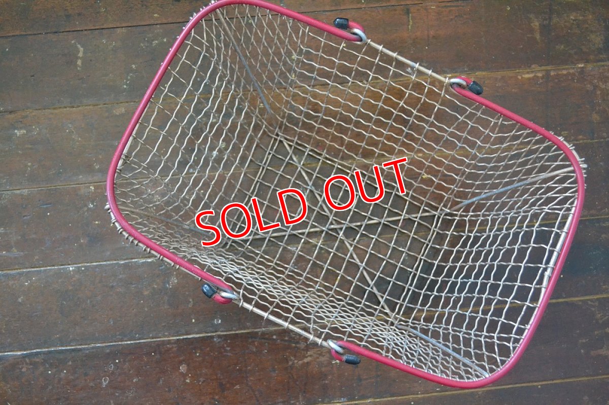 画像3: イギリス・ヴィンテージ  ワイヤーショッピングバスケット (3)