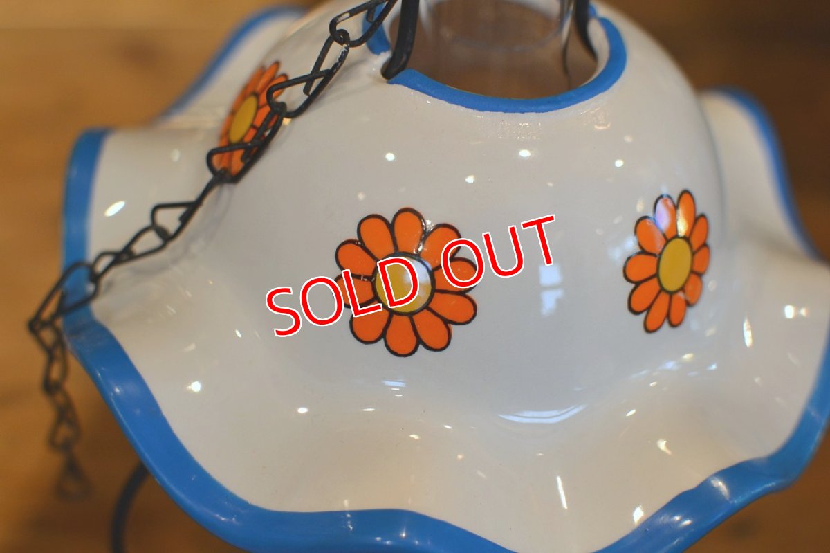 画像8: 60sヴィンテージ・レトロフラワーシェード・オイルランプ (8)