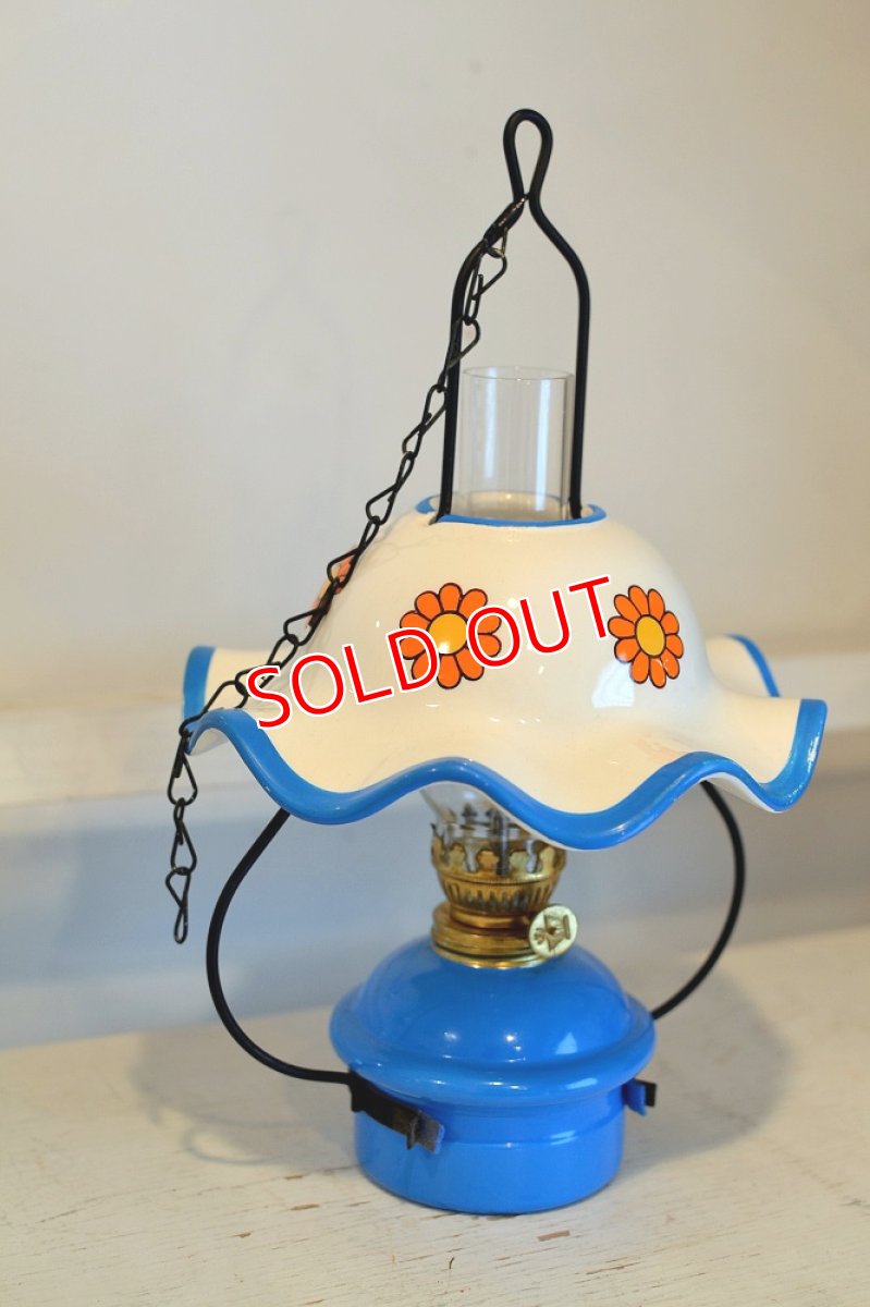 画像9: 60sヴィンテージ・レトロフラワーシェード・オイルランプ (9)