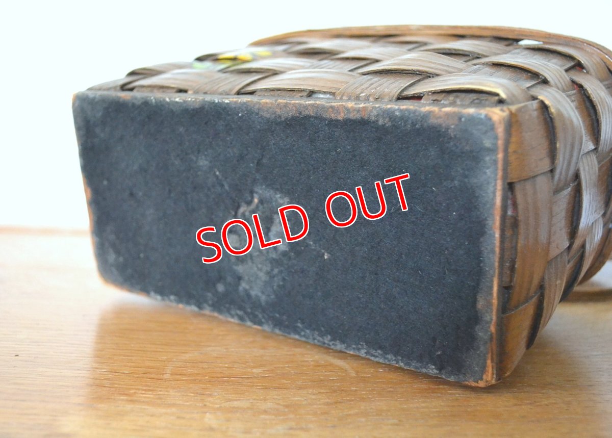 画像11: US70sカロナンバスケット レトロフラワー＆少女 (11)