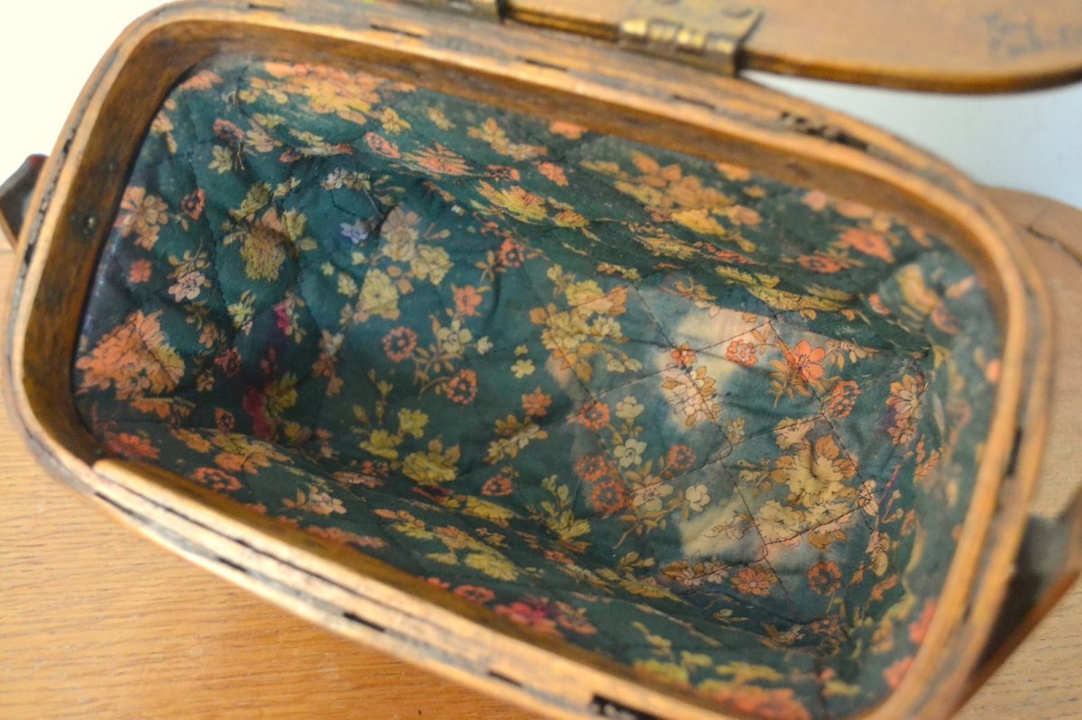 画像9: US70sカロナンバスケット レトロフラワー＆少女 (9)