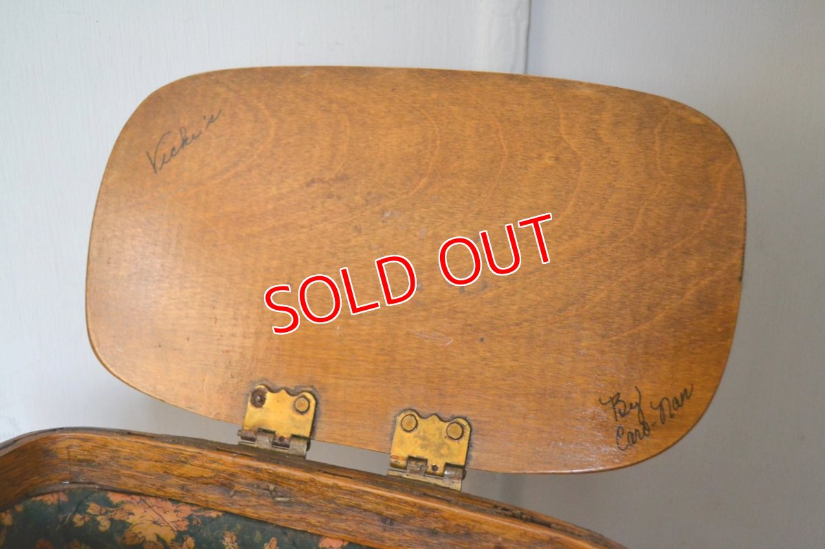 画像7: US70sカロナンバスケット レトロフラワー＆少女 (7)