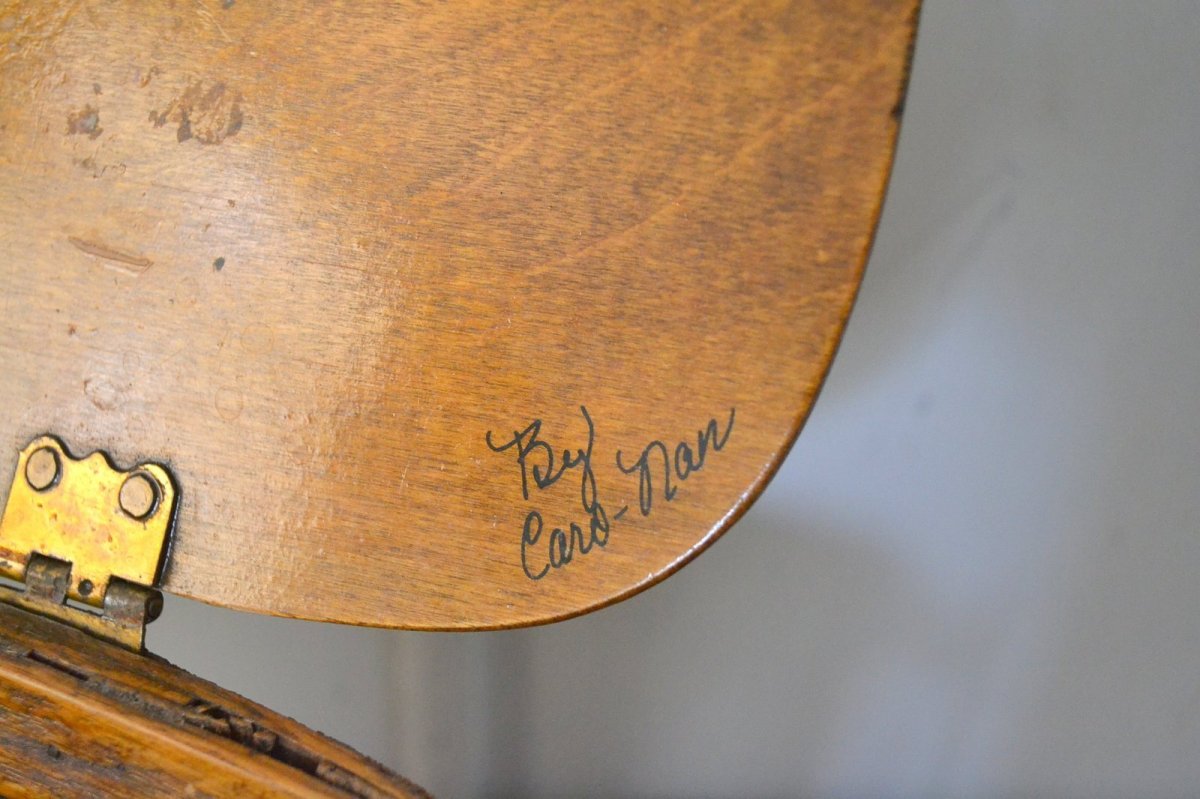 画像8: US70sカロナンバスケット レトロフラワー＆少女 (8)