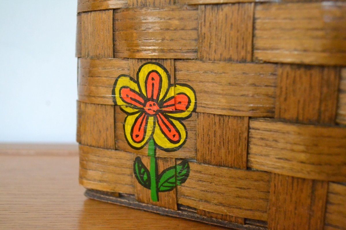 画像10: US70sカロナンバスケット レトロフラワー (10)