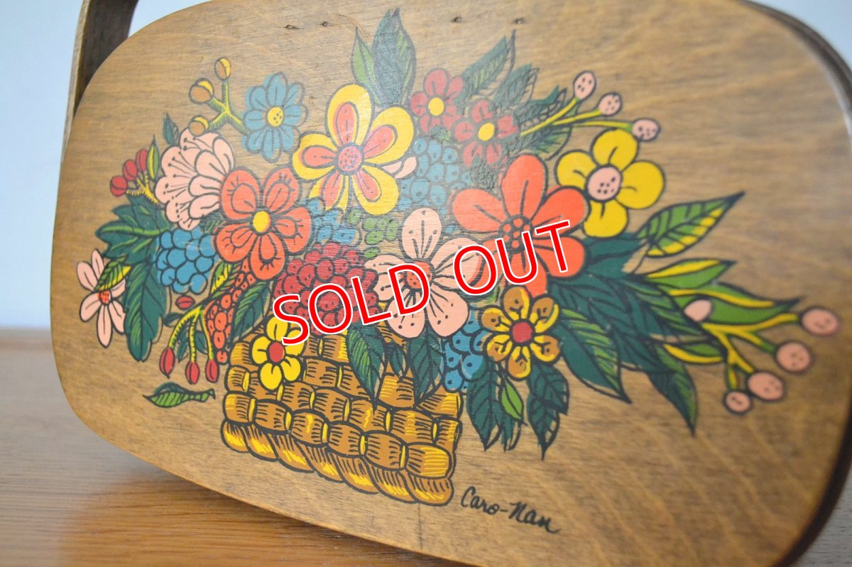 画像11: US70sカロナンバスケット レトロフラワー (11)