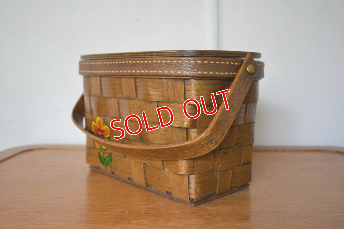 画像5: US70sカロナンバスケット レトロフラワー (5)