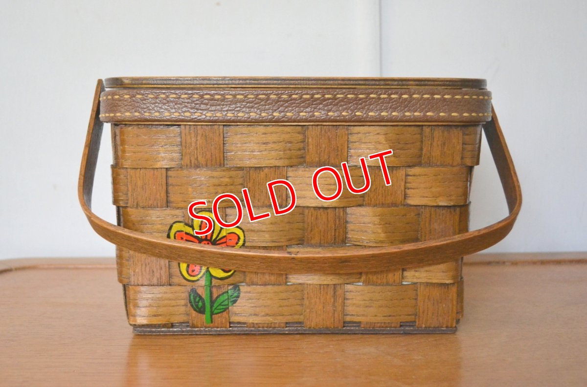 画像3: US70sカロナンバスケット レトロフラワー (3)