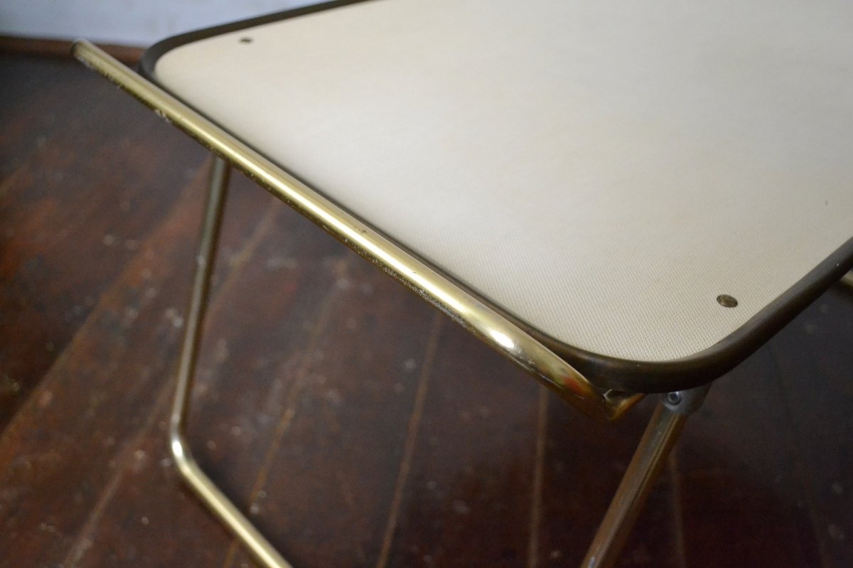 画像5: 70s フォールディング ピクニックテーブル/ゴールドアルミフレーム (5)