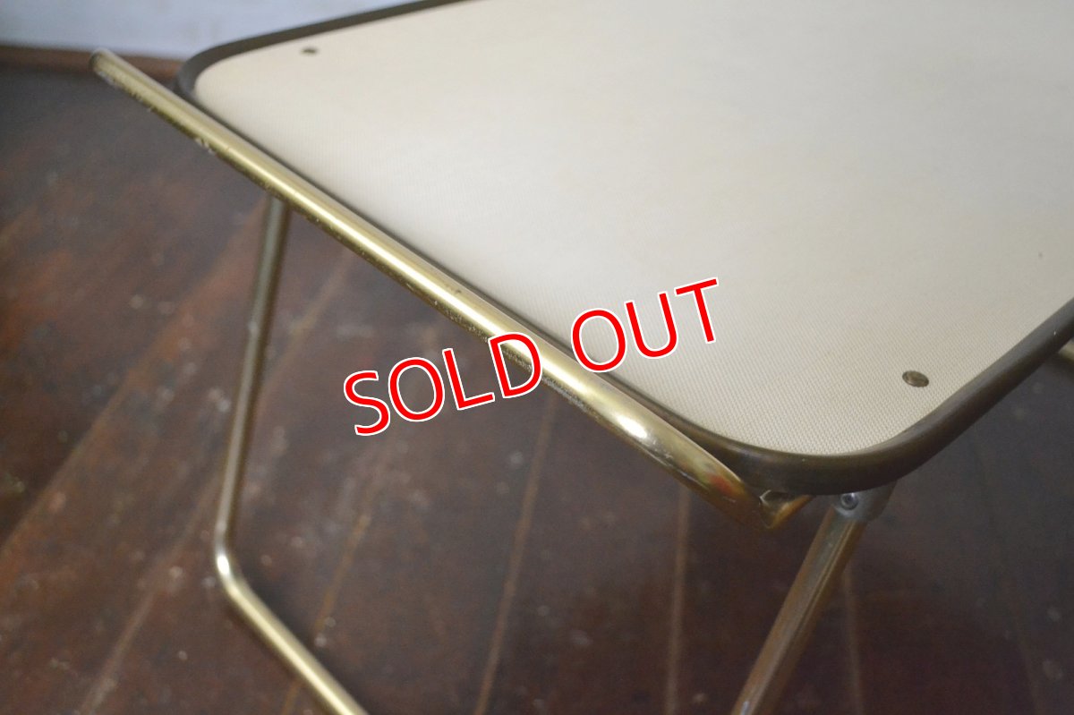 画像5: 70s フォールディング ピクニックテーブル/ゴールドアルミフレーム (5)
