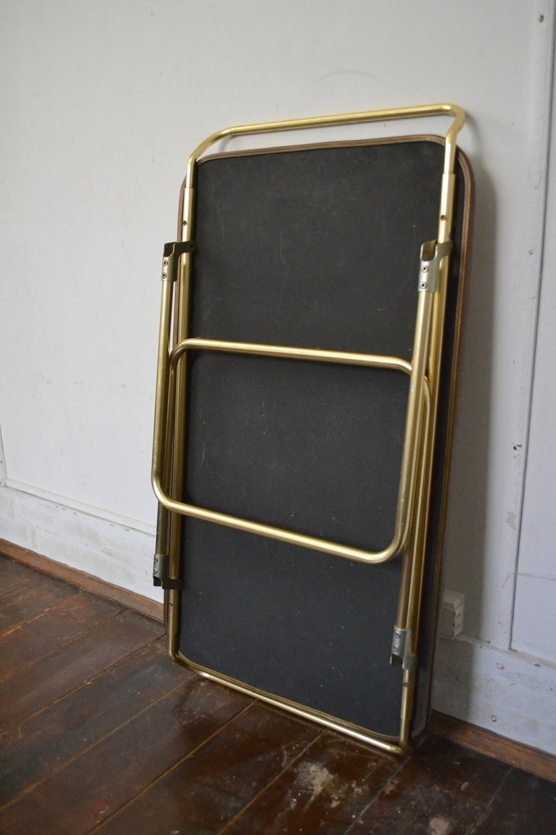 画像12: 70s フォールディング ピクニックテーブル/ゴールドアルミフレーム (12)