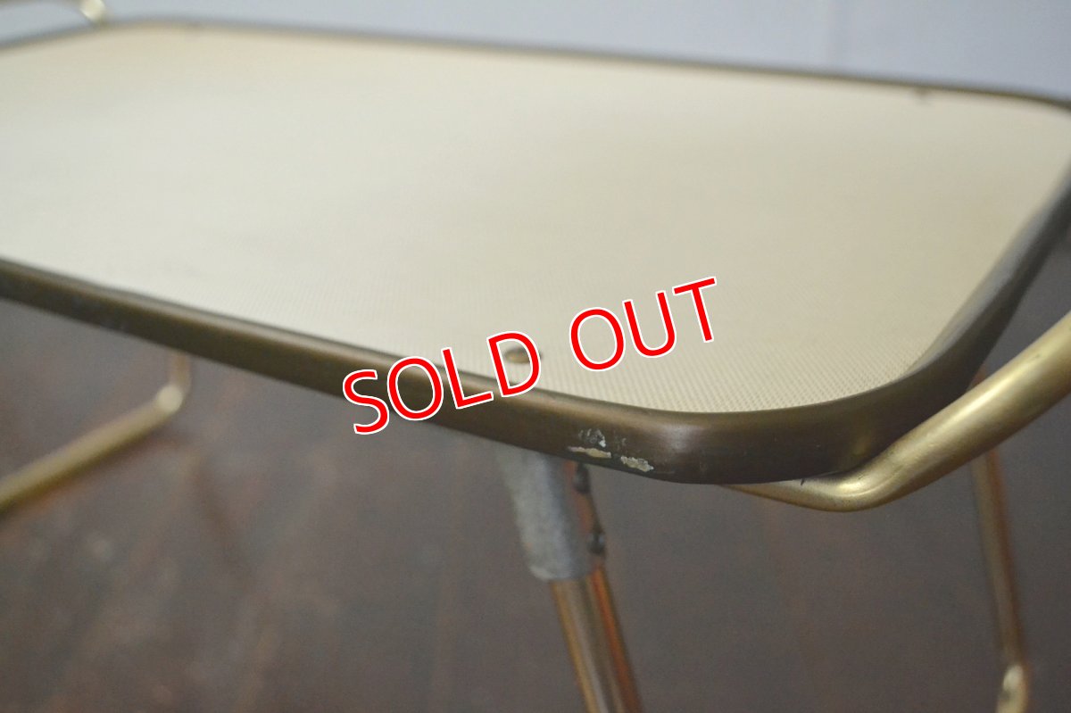 画像8: 70s フォールディング ピクニックテーブル/ゴールドアルミフレーム (8)