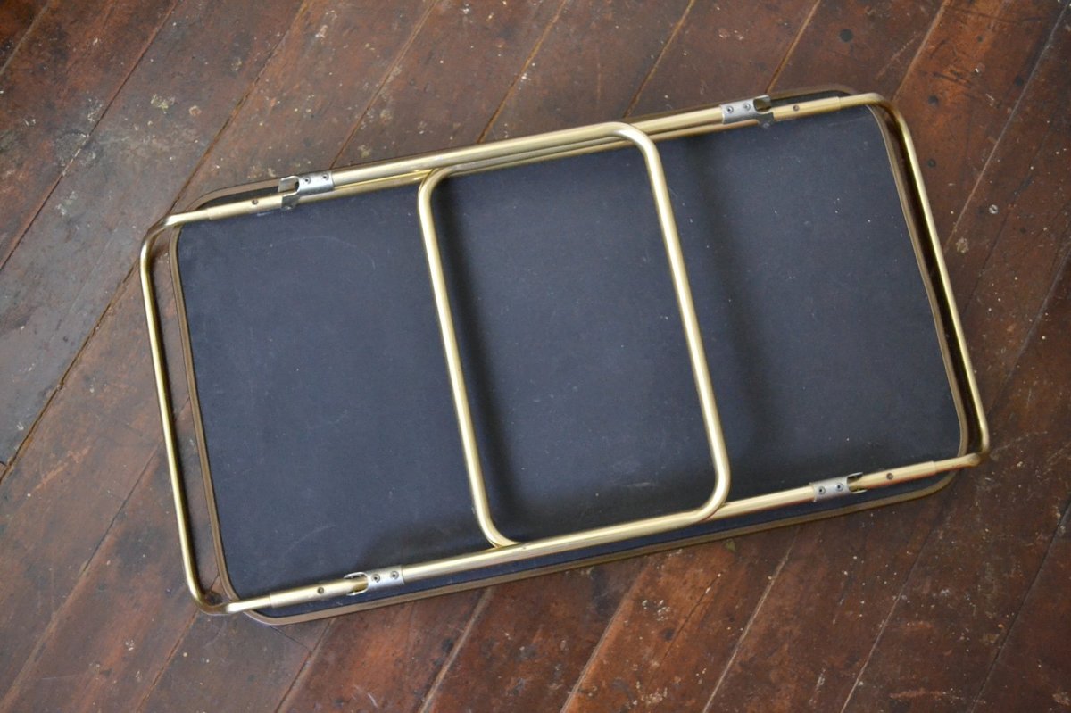画像9: 70s フォールディング ピクニックテーブル/ゴールドアルミフレーム (9)