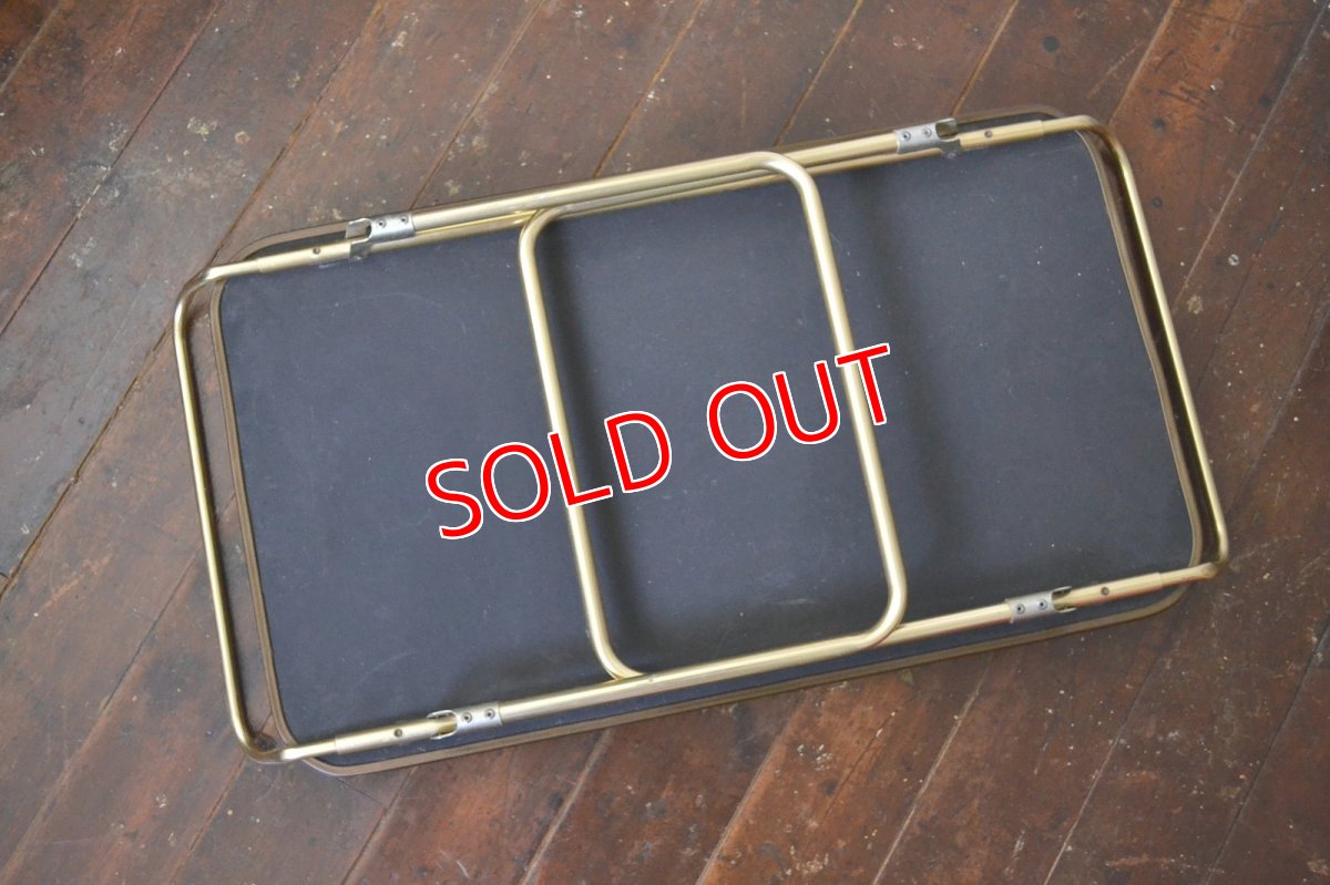 画像9: 70s フォールディング ピクニックテーブル/ゴールドアルミフレーム (9)