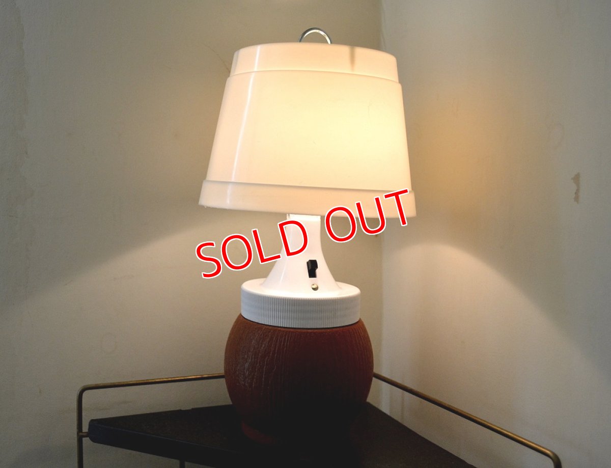 画像8: US70sエヴァレディ社ポータブルテーブルランプ/ブラウン (8)